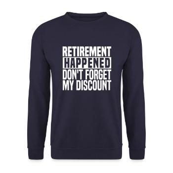 Pensioner pension - Unisex Sweatshirt - navy - Front - Alina (178cm) & Michal (187cm)