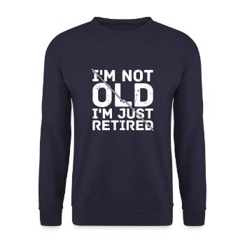 Pensioner pension - Unisex Sweatshirt - navy - Front - Alina (178cm) & Michal (187cm)