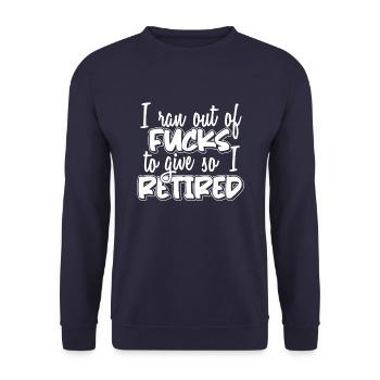 Pensioner pension funny - Unisex Sweatshirt - navy - Front - Alina (178cm) & Michal (187cm)