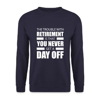 Pensioner pension funny - Unisex Sweatshirt - navy - Front - Alina (178cm) & Michal (187cm)