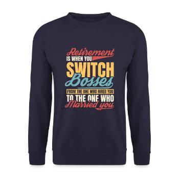 Pension de retraité drôle - Sweat-shirt Unisexe - marine - Devant - Alina (178cm) & Michal (187cm)