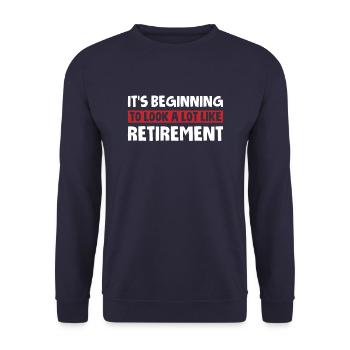 Pensioner pension - Unisex Sweatshirt - navy - Front - Alina (178cm) & Michal (187cm)