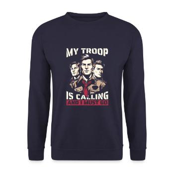 Éclaireur - Sweat-shirt Unisexe - marine - Devant - Alina (178cm) & Michal (187cm)