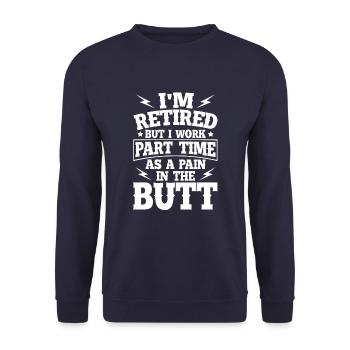 Pension de pensionné - Sweat-shirt Unisexe - marine - Devant - Alina (178cm) & Michal (187cm)