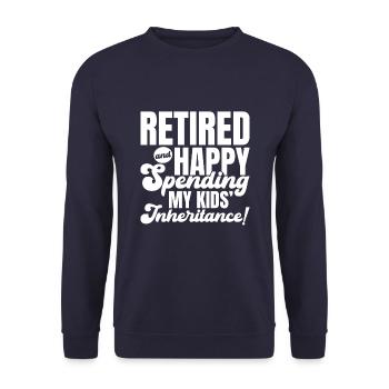 Pensioner pension - Unisex Sweatshirt - navy - Front - Alina (178cm) & Michal (187cm)