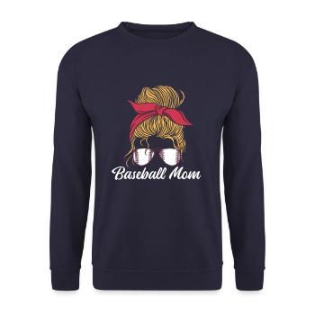 Baseball Mom, Baseball Mom - Unisex Sweatshirt - navy - Front - Alina (178cm) & Michal (187cm)