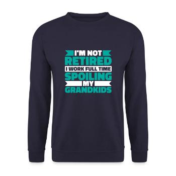 Rentner Rente Enkelkinder - Unisex Pullover - Navy - Vorne - Alina (178cm) & Michal (187cm)