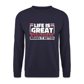 Pension de retraité drôle - Sweat-shirt Unisexe - marine - Devant - Alina (178cm) & Michal (187cm)