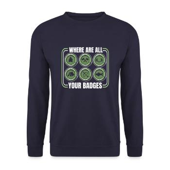 Pfadfinder Abzeichen - Unisex Pullover - Navy - Vorne - Alina (178cm) & Michal (187cm)