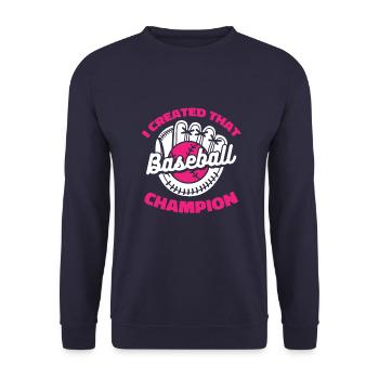 Baseball Mom Baseball Mom - Unisex Sweatshirt - navy - Front - Alina (178cm) & Michal (187cm)