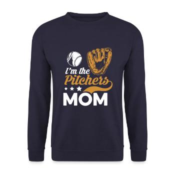 Baseball Baseball Mama - Unisex Pullover - Navy - Vorne - Alina (178cm) & Michal (187cm)