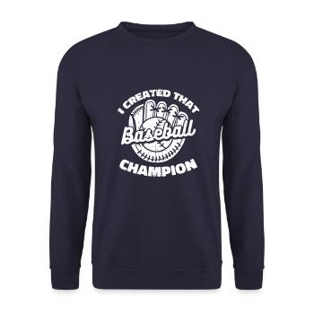 Baseball Baseball Mama - Unisex Pullover - Navy - Vorne - Alina (178cm) & Michal (187cm)
