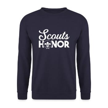Pfadfinder Scouts Honor - Unisex Sweatshirt - navy - Front - Alina (178cm) & Michal (187cm)