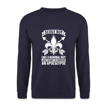 Pfadfinder Witzig - Unisex Pullover - Navy - Vorne - Alina (178cm) & Michal (187cm)