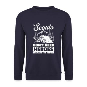 Scout - Unisex Sweatshirt - navy - Front - Alina (178cm) & Michal (187cm)