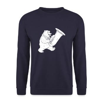 Fanfare Procession Tuba - Unisex Sweatshirt - navy - Front - Alina (178cm) & Michal (187cm)