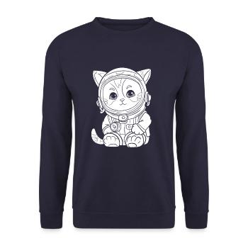Katze - Unisex Pullover - Navy - Vorne - Alina (178cm) & Michal (187cm)