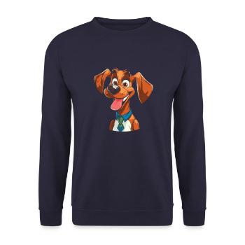 Hund Vierbeiner Niedlich - Unisex Pullover - Navy - Vorne - Alina (178cm) & Michal (187cm)
