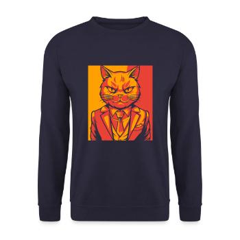 Katze - Unisex Pullover - Navy - Vorne - Alina (178cm) & Michal (187cm)