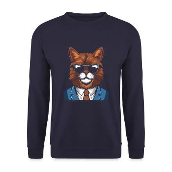 Cat Suit - Unisex Sweatshirt - navy - Front - Alina (178cm) & Michal (187cm)
