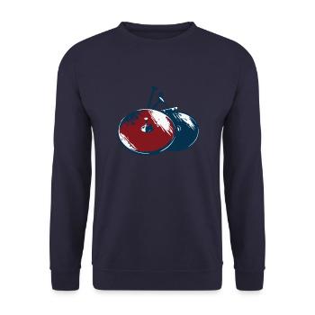 Fanfahrenzug Spielmannszug Cool - Unisex Pullover - Navy - Vorne - Alina (178cm) & Michal (187cm)