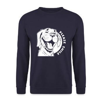 Labrador Just Smile - Unisex Sweatshirt - navy - Front - Alina (178cm) & Michal (187cm)