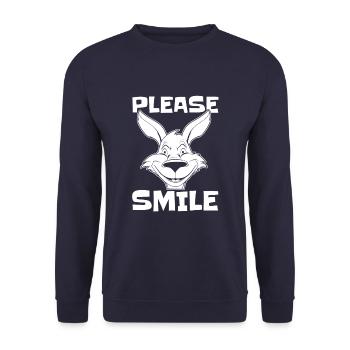 Kangaroo Funny Just Smile - Unisex Sweatshirt - navy - Front - Alina (178cm) & Michal (187cm)