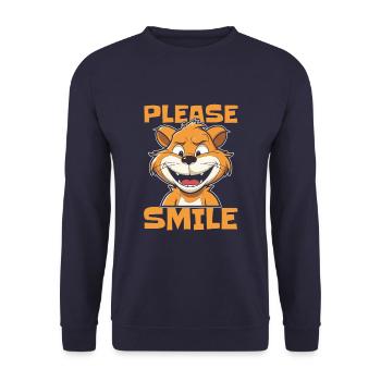 Hamster Golden Hamster Funny Just Smile - Unisex Sweatshirt - navy - Front - Alina (178cm) & Michal (187cm)