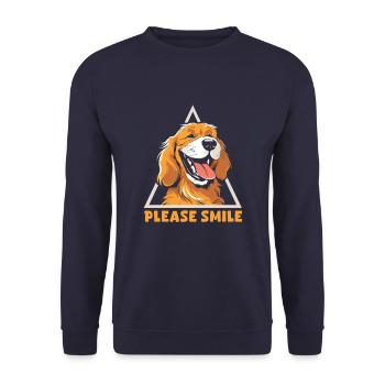 Golden Retriever Cute Just Smile - Unisex Sweatshirt - navy - Front - Alina (178cm) & Michal (187cm)