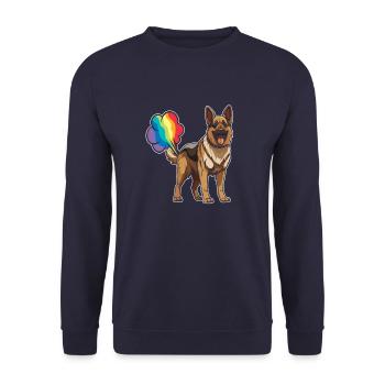 Berger Allemand Drôle Rainbow Pet - Sweat-shirt Unisexe - marine - Devant - Alina (178cm) & Michal (187cm)