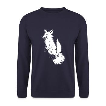 Fox rainbow fart - Unisex Sweatshirt - navy - Front - Alina (178cm) & Michal (187cm)