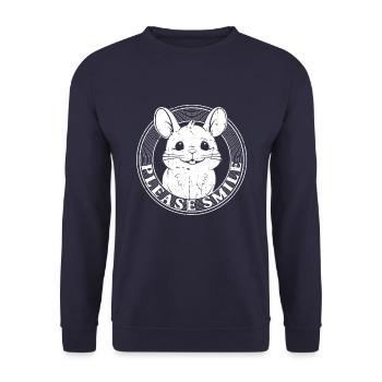 Chinchilla Just Smile - Unisex Sweatshirt - navy - Front - Alina (178cm) & Michal (187cm)