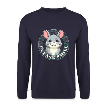 Chinchilla Cute Just Smile - Unisex Sweatshirt - navy - Front - Alina (178cm) & Michal (187cm)
