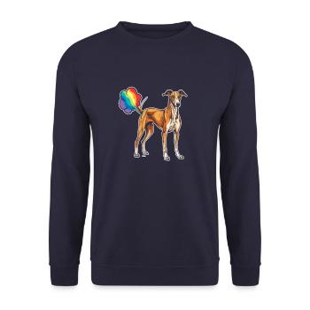 Greyhound Greyhound Drôle Rainbow Pet - Sweat-shirt Unisexe - marine - Devant - Alina (178cm) & Michal (187cm)