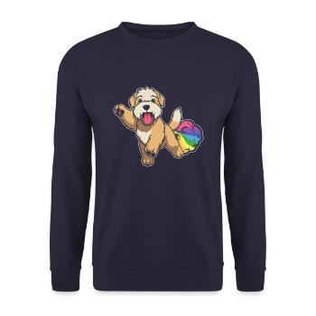 Wheaten Terrier Drôle Rainbow Pet - Sweat-shirt Unisexe - marine - Devant - Alina (178cm) & Michal (187cm)