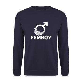 Anime Manga Femboy Anime - Unisex Pullover - Navy - Vorne - Alina (178cm) & Michal (187cm)