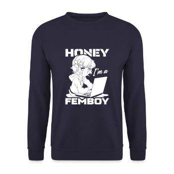 Anime Manga Femboy Anime - Sweat-shirt Unisexe - marine - Devant - Alina (178cm) & Michal (187cm)