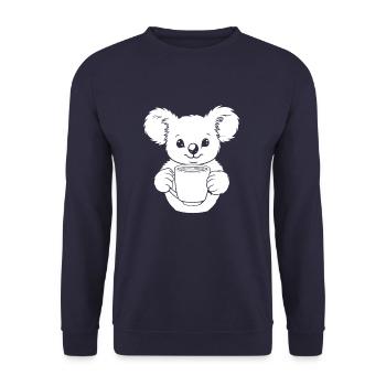 Koala Bear Coffee - Unisex Sweatshirt - navy - Front - Alina (178cm) & Michal (187cm)