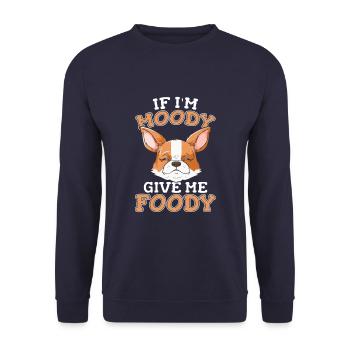 Corgi Drôle Si Je Suis De Mauvaise Humeur Donnez-Moi Gourmand - Sweat-shirt Unisexe - marine - Devant - Alina (178cm) & Michal (187cm)