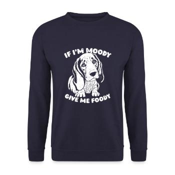 Bassett Dog Drôle Si Dans Moody Donnez-moi Foody - Sweat-shirt Unisexe - marine - Devant - Alina (178cm) & Michal (187cm)