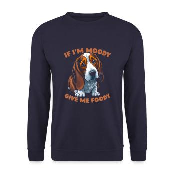 Bassett Chien Drôle Si Je Suis De Mauvaise Humeur Donnez-Moi Gourmand - Sweat-shirt Unisexe - marine - Devant - Alina (178cm) & Michal (187cm)