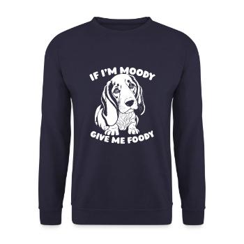 Bassett Chien Drôle Si Je Suis De Mauvaise Humeur Donnez-Moi Gourmand - Sweat-shirt Unisexe - marine - Devant - Alina (178cm) & Michal (187cm)