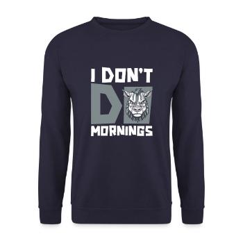Zebra Funny I Don't Do Mornings - Unisex Sweatshirt - navy - Front - Alina (178cm) & Michal (187cm)