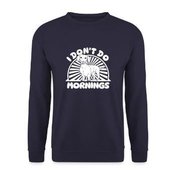 Teckel Teckel Drôle Je Ne Fais Pas De Matins - Sweat-shirt Unisexe - marine - Devant - Alina (178cm) & Michal (187cm)