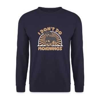 Teckel Teckel Drôle Je Ne Fais Pas De Matins - Sweat-shirt Unisexe - marine - Devant - Alina (178cm) & Michal (187cm)