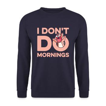Écureuil Drôle Je ne fais pas les matins - Sweat-shirt Unisexe - marine - Devant - Alina (178cm) & Michal (187cm)