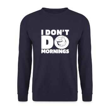 Requin Drôle Je ne fais pas les matins - Sweat-shirt Unisexe - marine - Devant - Alina (178cm) & Michal (187cm)