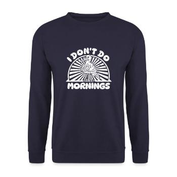 Seagull Funny I Don't Do Mornings - Unisex Sweatshirt - navy - Front - Alina (178cm) & Michal (187cm)
