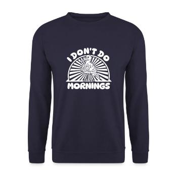 Seagull Funny I Don't Do Mornings - Unisex Sweatshirt - navy - Front - Alina (178cm) & Michal (187cm)