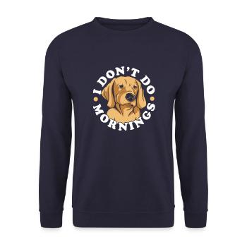 Labrador Niedlich I Dont Do Mornings - Unisex Pullover - Navy - Vorne - Alina (178cm) & Michal (187cm)